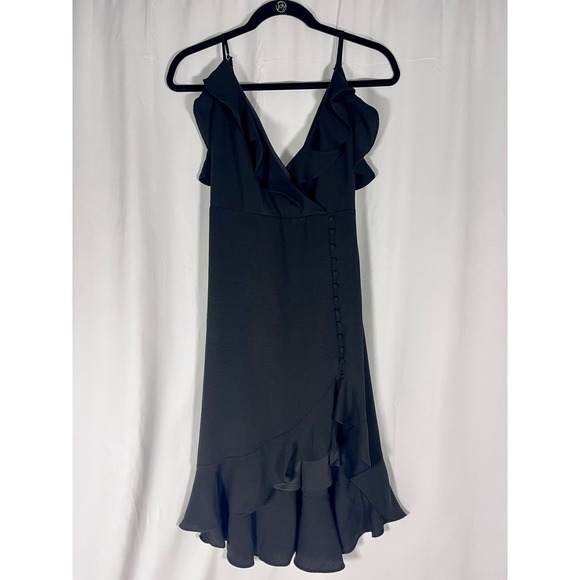 Fashion Nova Dresses & Skirts - Fashion Nova Black Ruffle Midi Dress Size Small NWOT
